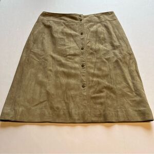 TALBOTS Suede Skirt Pencil, Midi Light Tan, Lined Size 4 EUC